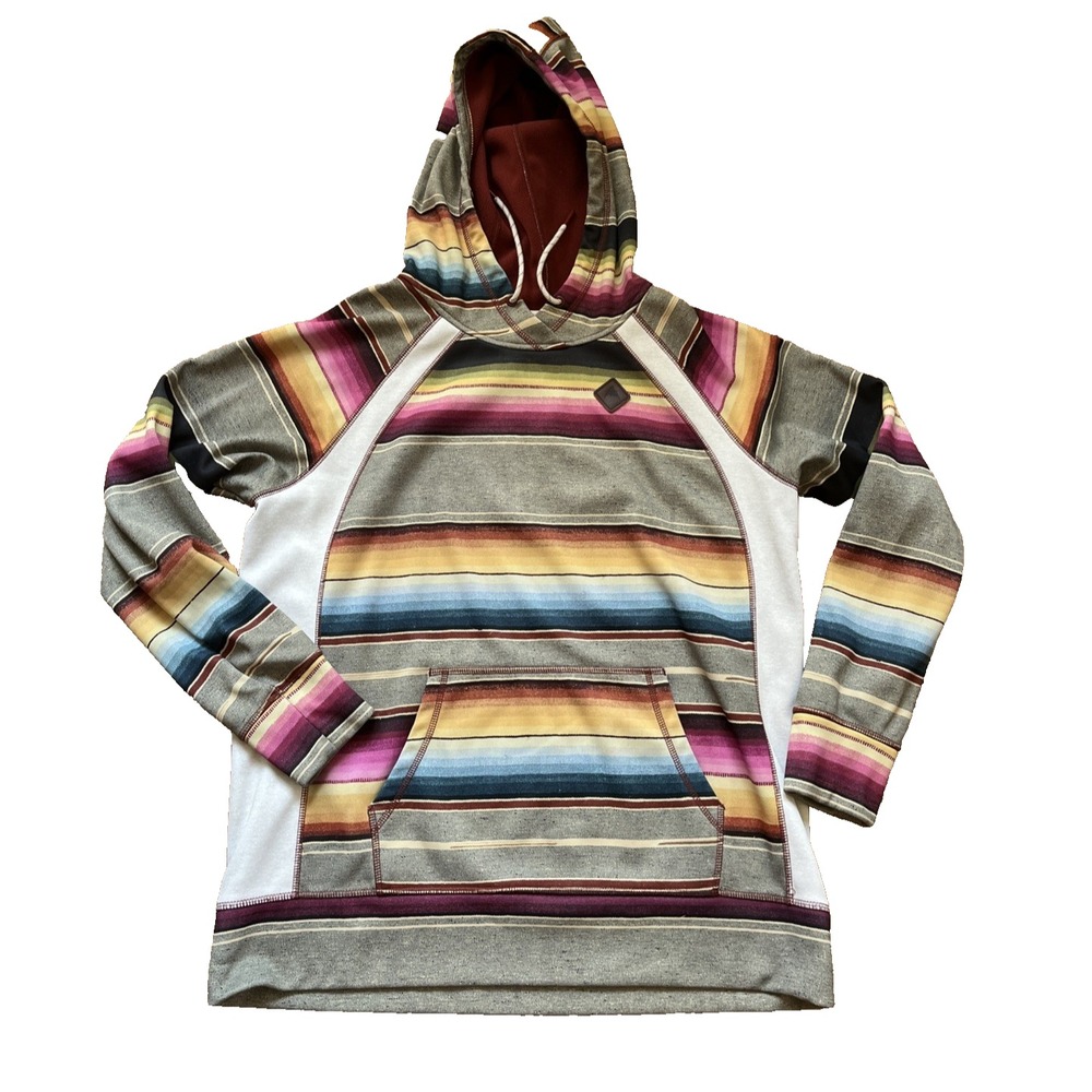 Burton Womens  Heron Dryride Hoodie Fleece Mija Striped Ski Snowboarding, Large